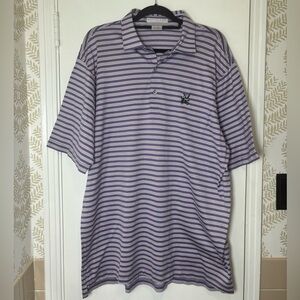 Martin Purple Striped Men's Polo Shirt Size XL